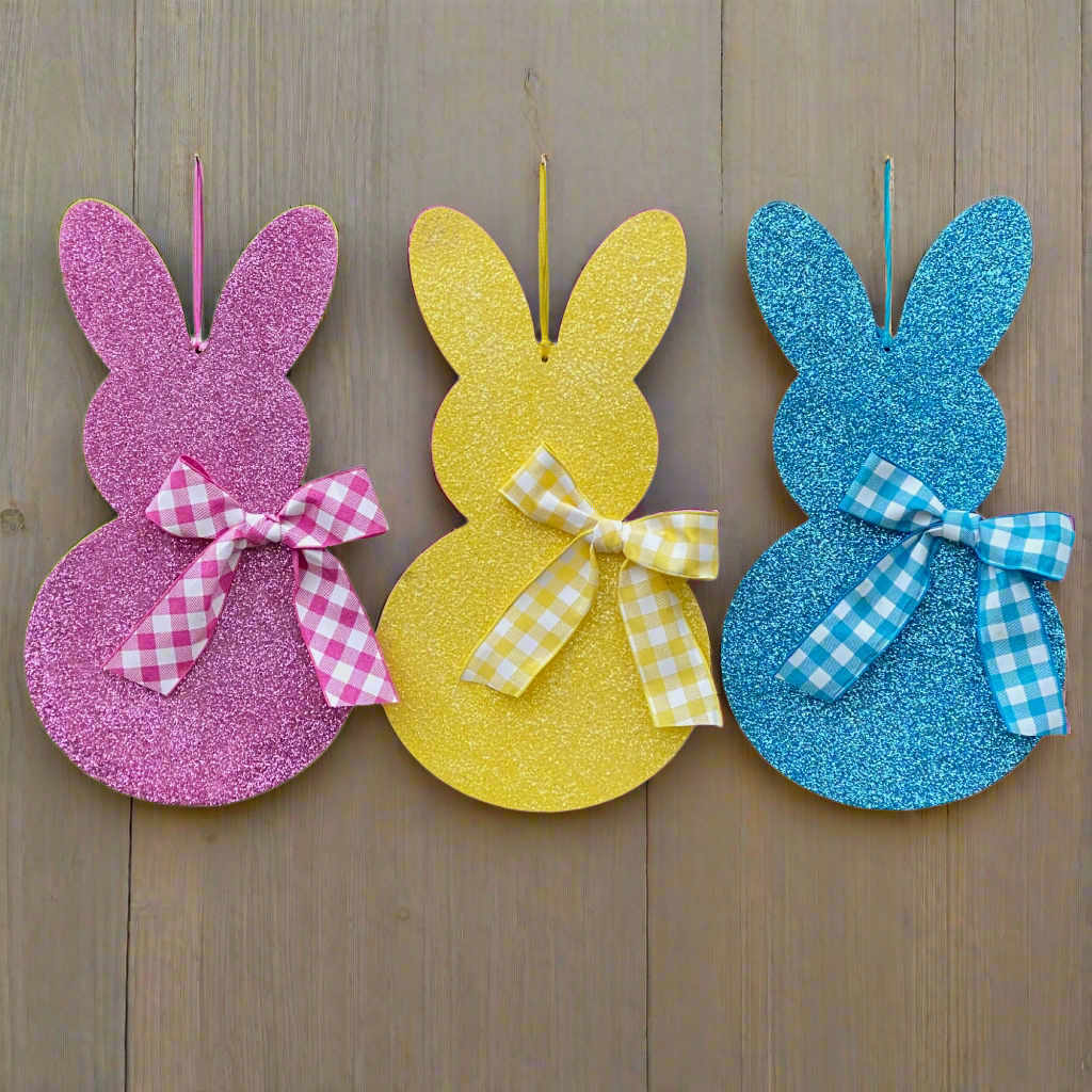 Glitter Bunny Door Hanger