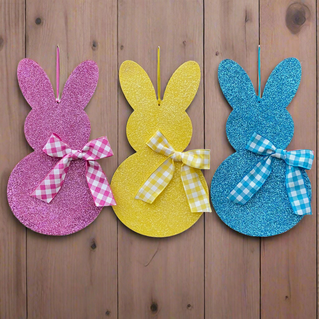 Glitter Bunny Door Hanger