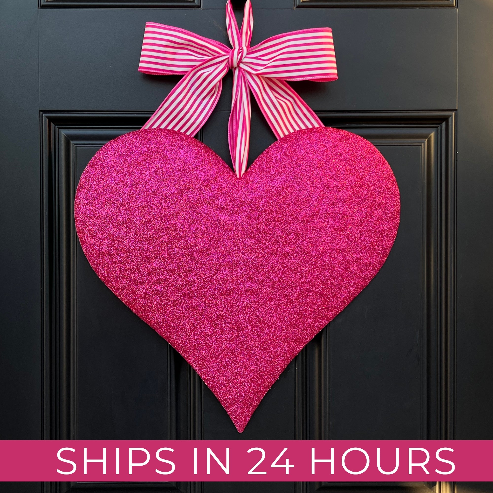 Pink Heart Door Wreath