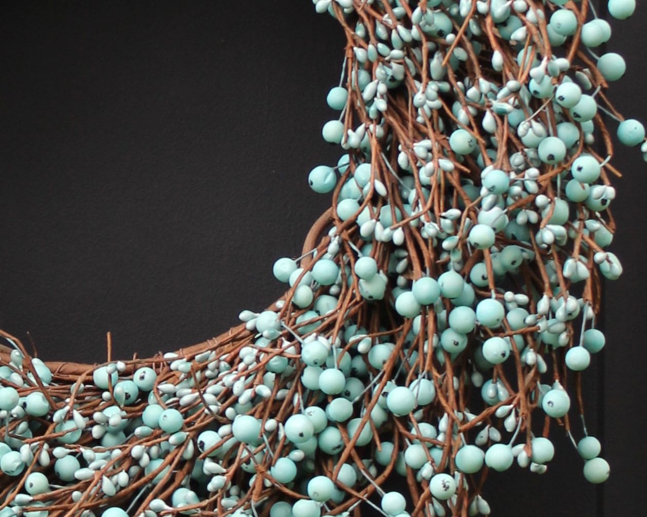 Light Teal Berry Wreath with Bow