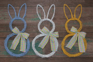 Colored Bunny Easter Wreath with Bow