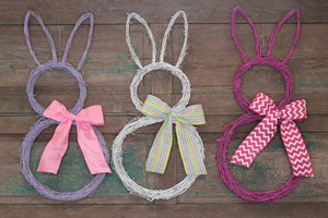 Colored Bunny Easter Wreath with Bow