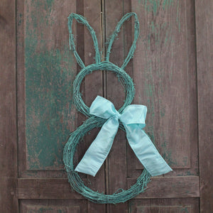 Colored Bunny Easter Wreath with Bow