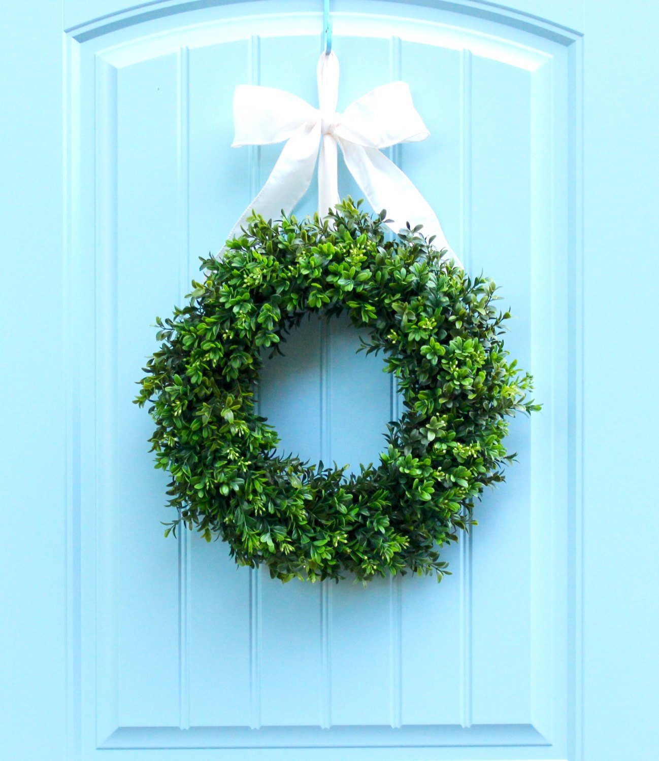 Boxwood Wreath with Bow