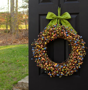 Mixed Spring Combo Berry Wreath with Bow