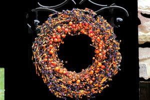 Orange and Purple Two Tone Halloween Wreath