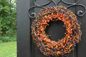 Orange and Purple Two Tone Halloween Wreath