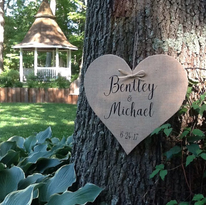 Rustic Burlap Heart Decoration