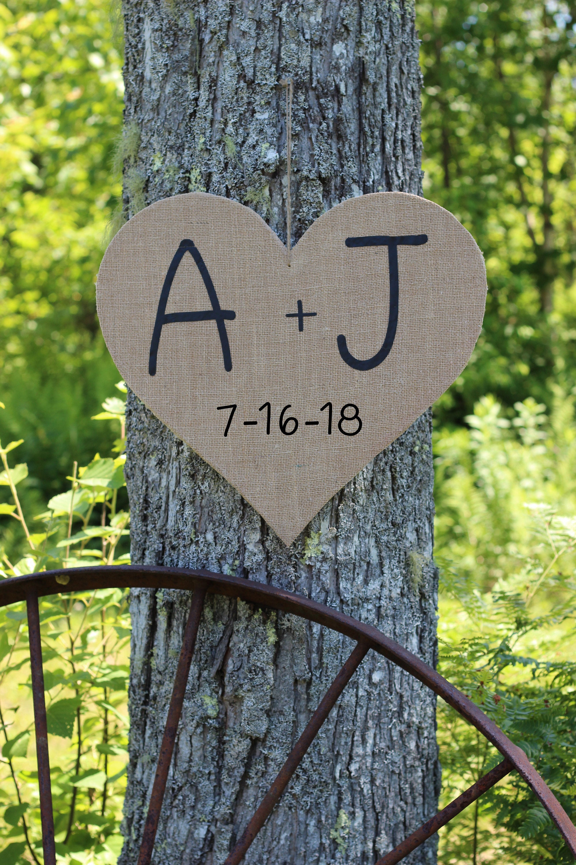 Rustic Burlap Heart Decoration