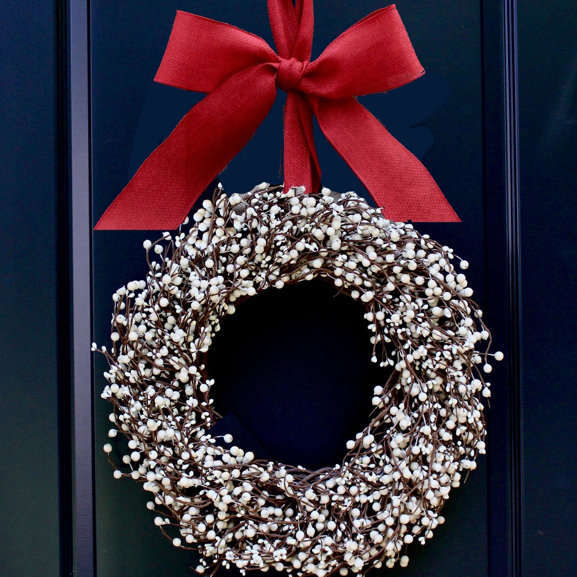 Cream Berry Wreath with Bow