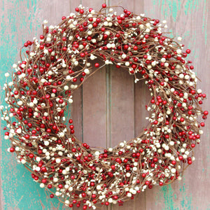 Red and Cream Berry Wreath