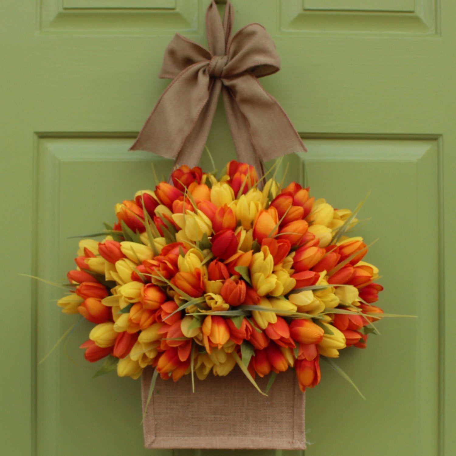 Burlap Tulip Door Hanger