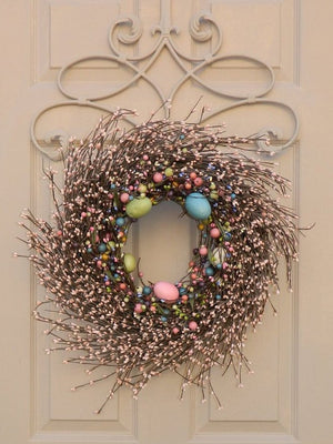 Primitive Easter Egg Wreath with Pip Berries