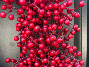 Red Waterproof Berry Wreath with Bow