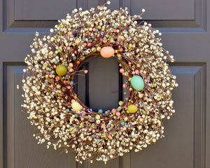 Easter Egg & Cream Berry Wreath