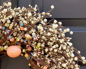 Easter Egg & Cream Berry Wreath