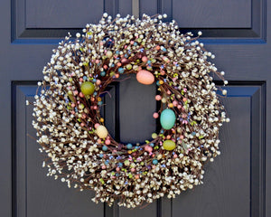Easter Egg & Cream Berry Wreath