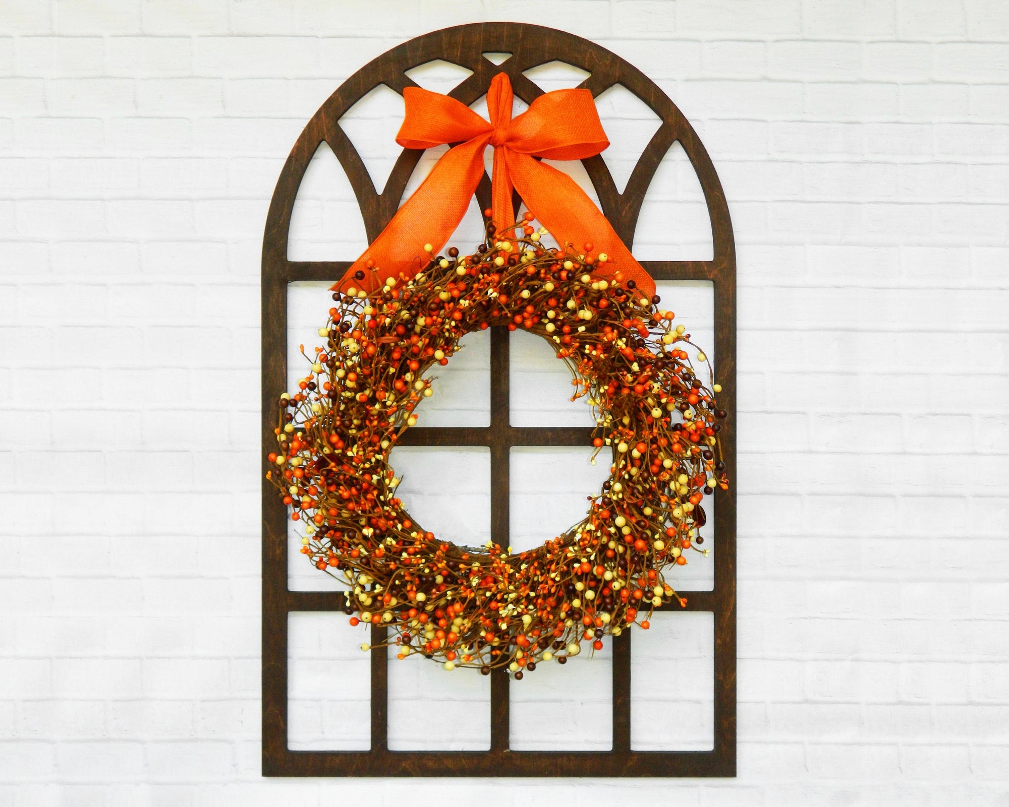 Fall Berry Wreath - Fall Wreath - Autumn Door Wreath - Orange & Brown Berry Wreath