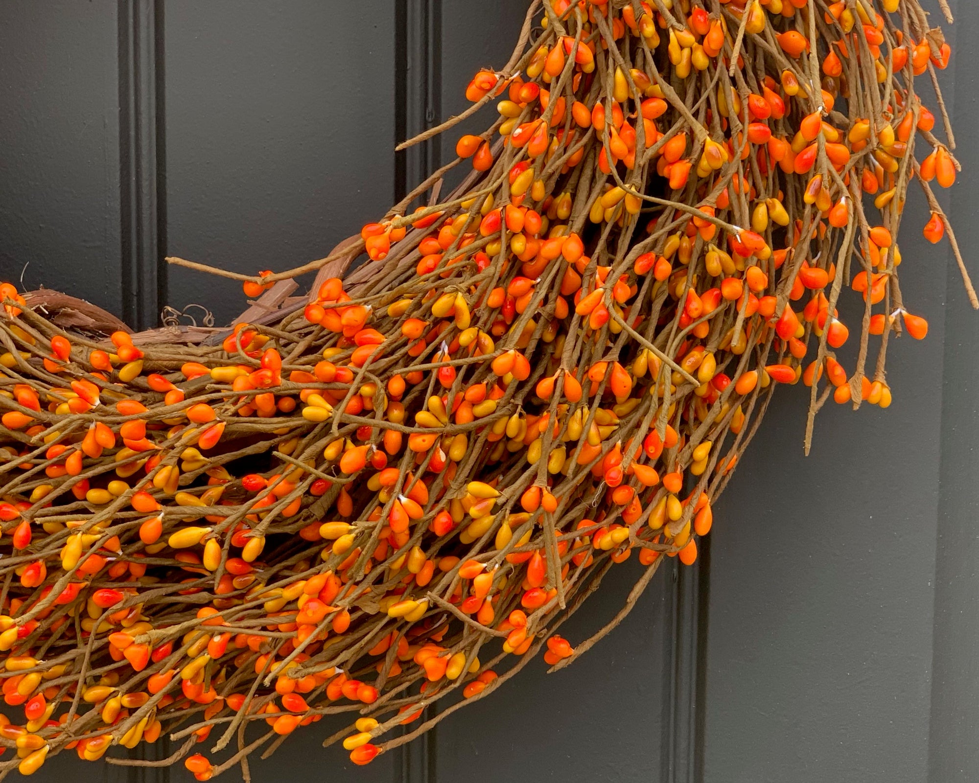 Shades of Orange Pip Berry Wreath