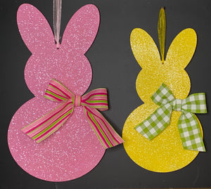 Glitter Bunny Door Hanger