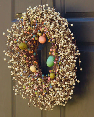 Easter Egg & Cream Berry Wreath