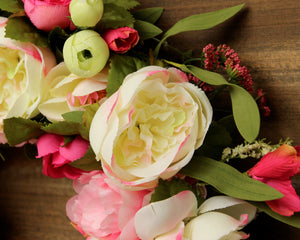 Pink Spring-Summer Floral Wreath