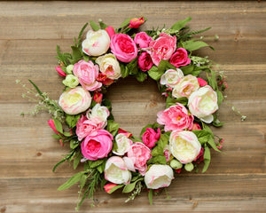 Pink Spring-Summer Floral Wreath