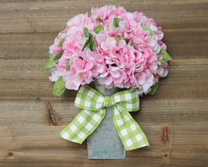 Hydrangea Floral Bucket Door Hanger