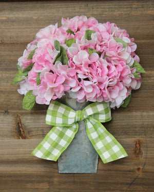 Hydrangea Floral Bucket Door Hanger