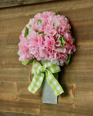 Hydrangea Floral Bucket Door Hanger