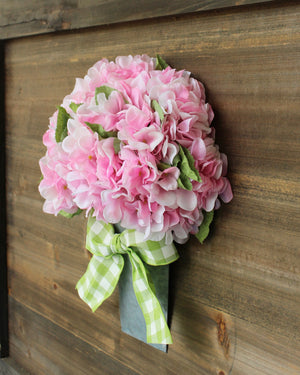 Hydrangea Floral Bucket Door Hanger