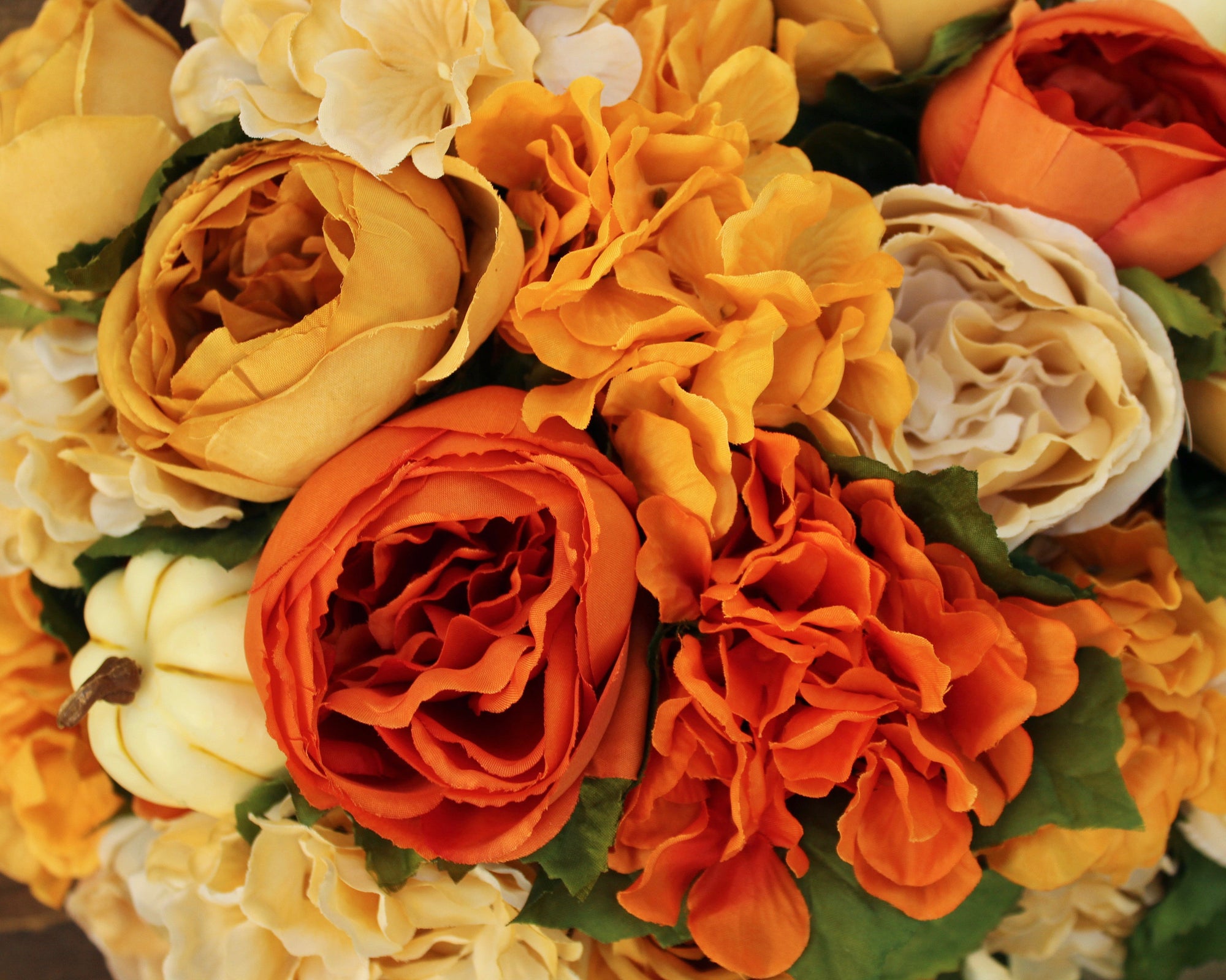 Fall Hydrangea Peony Flower Pail Door Hanger