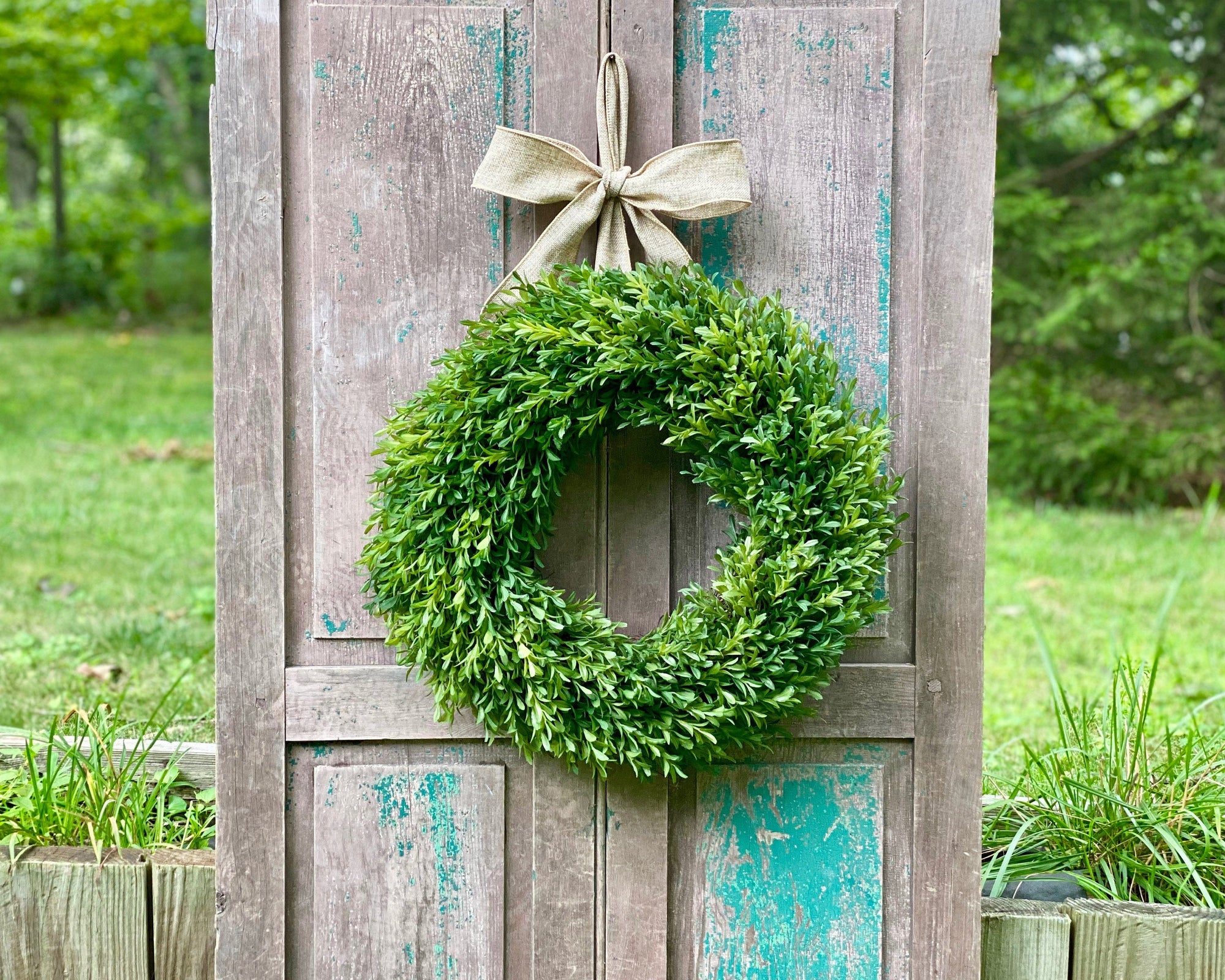 Fall Boxwood Wreath with Removable Pumpkins