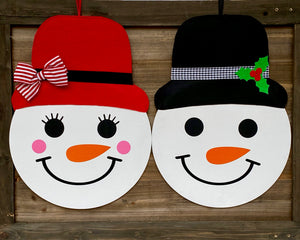 Holiday Decor, Holiday Wreath, Snowman Door Hanger, Christmas Door Decor