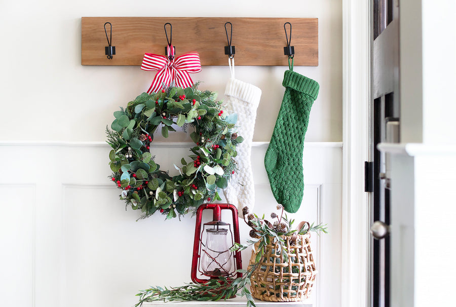 Holiday wreath, Christmas wreath, holiday decor, pine eucalyptus wreath