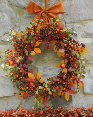 Fall Berry Wreath with Bow