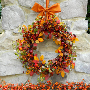 Fall Berry Wreath with Bow