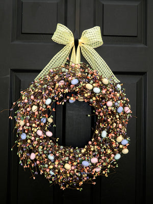 Easter Egg Wreath with Bow