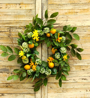 Lemon Floral Summer Door Wreath