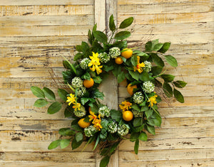 Lemon Floral Summer Door Wreath