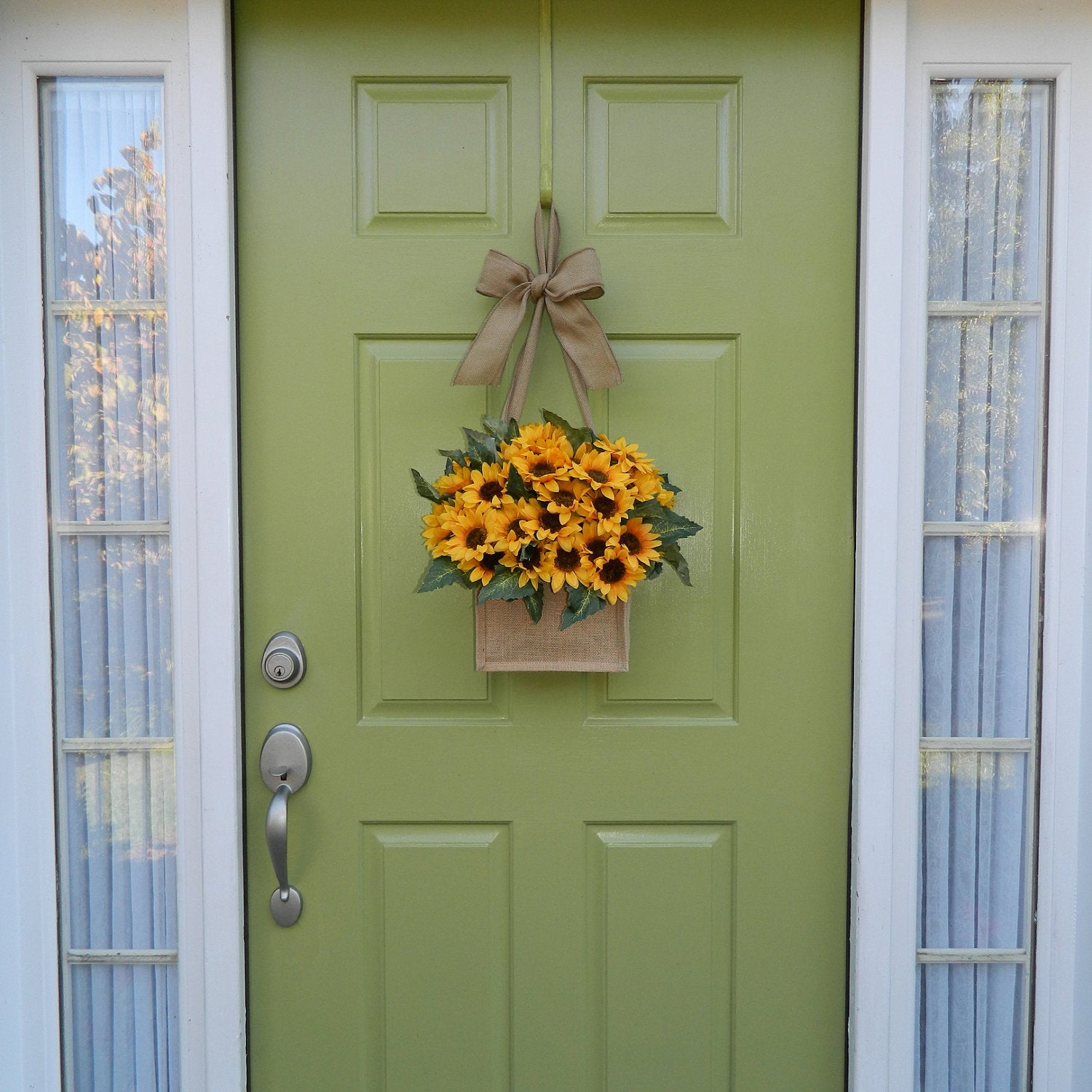 Burlap Sunflower Door Hanger