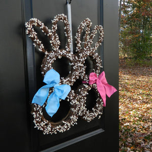 Kissing Bunnies Easter Wreath