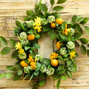 Lemon Floral Summer Door Wreath