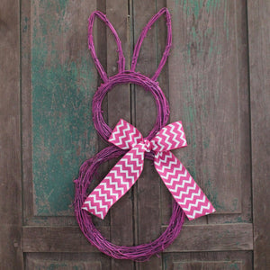 Colored Bunny Easter Wreath with Bow