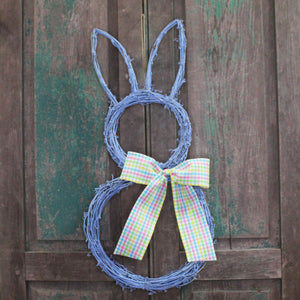 Colored Bunny Easter Wreath with Bow