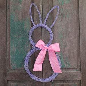 Colored Bunny Easter Wreath with Bow