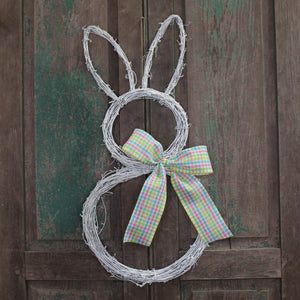 Colored Bunny Easter Wreath with Bow